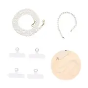 2Pcs Phone Chain Crossbody Pearl Strap Cell Phone Wrist Strap, Universal Cell