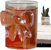Heat-Resistant Glass Cups Featuring Bow Accents – Sleek Transparent Drinkware, Ideal For Hot And Cold Beverages | Chic Borosilicate Glass Mugs For Kitchen Use, Bar Settings, Restaurant Service, Home E