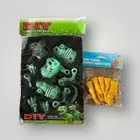 Glow In The Dark Dinosaur DIY Puzzle & Mini Puppet Hands Halloween Fun Toy Set