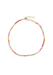 Anni LU Secret Beach 18kt Gold-plated Beaded Anklet - Multicoloured 1 ONE SIZE