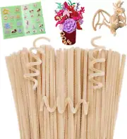 100 Pieces Pipe Cleaners Chenille Stem, Apricot Pipe Cleaners Craft, Fuzzy Stick