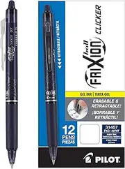 Pilot FriXion Clicker Retractable Erasable Fine Point Gel Pen Dozen Box, Navy Blue Ink