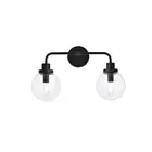 Living District Hanson 2 Light Vanity, Black/Clear - LD7033W19BK
