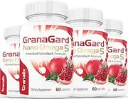 GranaGard Omega 5 Pomegranate Seed Oil, X4 Pack, Patented Nanotech Brain Health Supplement, Developed & Tested by Renowned Scientists, Supports Cognition, Memory, Sharpness, and Focus, Powerful Antioxidant