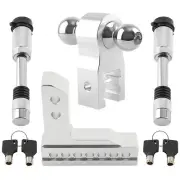 6'' Adjustable Towing Hook 2" Receiver Dual-Ball Trailer for Trailer RV w/ Lock
