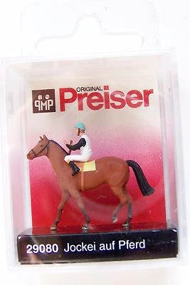 HO 1/87 scale Preiser : Jockey on Horse Figures # 29080 ( SHIPS from CHICAGO )