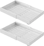 Rixotix Extendable Pull-Out Cabinet (White, Set of 2), Peel And Stick Slide Out Drawers for Kitchen Cabinets,Cabinet Pull Out Shelves For Kitchen Pantry Organization (SIZE:2)