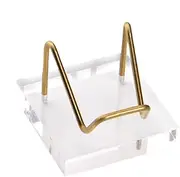 Metal Easel With Acrylic Base - Display Holder Rack Acrylic Support Base For Crystal | Metal Arm Display Stand With Acrylic Base | Metal Arm Mineral Fossil For Softball Golf Tennis