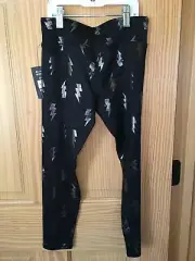 NWT Athletic Works Active Leggings Lightning Bolt Black many sizes Girls