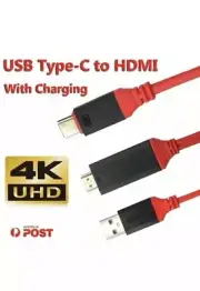 Type C To HDMI HDTV AV TV 4K Cable Adapter USB Charger For Samsung For Macbook