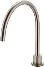 Meir Round Gooseneck High-Rise Swivel Hob Spout - 360-Degree Rotation, Watermark Approved, 4-Star WELS Rating, 6.5 litres/Minute, Solid Brass Body, 180-Degree Swivel Function - Champagne