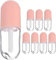 FRCOLOR 8Pcs lip gloss tube glass terrarium refillable lip vials lip gloss bottle plastic plastic containers lash stuff makeup supply Packaging material travel plastic pp tubular