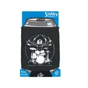 Leonardo Drummer Music White - Funny Novelty Stubby Holder With Base