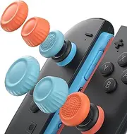 [JSAUX] Thumb Grips for Nintendo Switch 2 (2025), Thumb Grip Caps Compatible with Switch2, Ergonomic Design, Enhanced Grip, Comfortable & Durable, Joycon Grip Button Stick Cover-Blue&Orange_3Pairs/6pcs