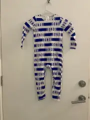 BONDS WONDERSUIT WONDERBODIES SCATTERED LOGO Blue Sz 2 Bnwt FreePost a22