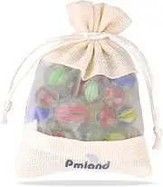 Mega Assortment of 40 Marbles - Large Pack of 40 Marbles with a. Shooter Marble - Comes in a Velour Flocked Bag with Double Cord Drawstring - Replacement Marbles for Marble Run Games