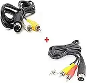 WiCareYo AV Audio Video Composite TV Cable for Sega Genesis 1 Mega Drive Master System & 6ft Audio Video AV Cable 9 Pin for Genesis Mega Drive 2 & 3