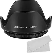 uxcell 58mm Camera Lens Hood, Flower Lens Hood Protector with Cleaning Cloth for Anti-Reflection Blocks Excess Sunlight to Reduce Lens Flare and Glare, Enhance Camera Photography