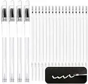 Jauisus Heat Erasable Pens for Fabric with 30 Refills White Fabric Markers, White Heat Erase pens for Fabric Marking Pens for Sewing Quilting DIY Crafts and Embroidery