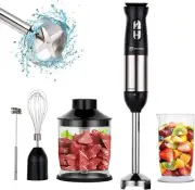 NIB TECHDORM Immersion Hand Blender, 5 in 1 Multi-Purpose 12 Speed+Turbo Stick