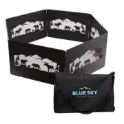 BLUE SKY OUTDOOR LIVING Folding Wood Fire Pit Ring w/ Carrying Bag Steel Black
