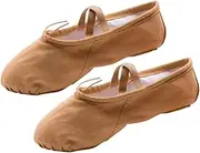 [COOLHIYA] 1 Pair Shoes Flats Canvas Dance Shoes Princess Ballet Shoes Barre Ballet Shoes Ballet Practice Shoes Girls Ballet Flats Ballet Dancer Shoes Girl Child Yoga Shoes aldult Light Brown