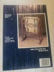 Solid Oak Wooden Quilt Rack Stand For Storage Display Blanket Bedspread Vintage