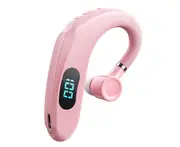 Q20 Bluetooth-compatible Earphone Digital Display Long Standby Time Ear Hook Business Stereo Wireless Headphone for Running-Pink