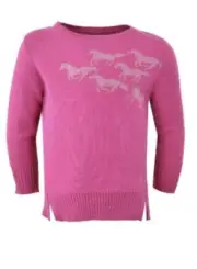 Girls THOMAS COOK Running Ponies Knit Jumper | Size 4 | Merino Wool Blend