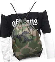Healvian 6Pcs Camouflage Drawstring Bags Durable Lightweight Sports Backpack for Adults for Swimming Beach and Outdoor Activities