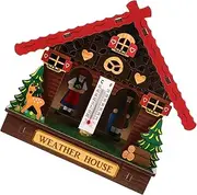 POPETPOP Barometer Outdoor Thermometer House Hygrometer Gauge Thermometer for House Outdoor Analog Thermometer Sauna Thermometer Freezer Thermometer Probe Thermometer Weather House Wooden