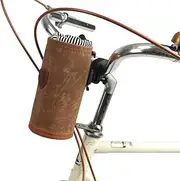 Canvas and Leather Bike Bottle Holder Bicycle Drinks Cup Holder Cycling Water Bottle Cage