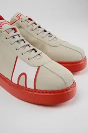 Runner K21 Gray and red textile and nubuck sneakers for men