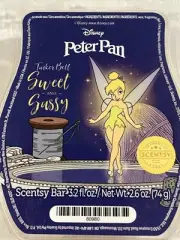 Scentsy Wax Bars Peter Pan Tinkerbell Sweet and Sassy 3.2 Fl Oz Rare