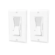 LED Decora Rocker Dimmer 3-Way Switch CFL 600W LED 150W with Wall Plate Cover ×2