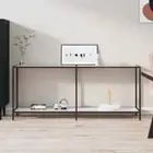 NNEVL Console Table White 180x35x75.5 cm Tempered Glass