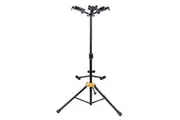 Hercules Triple Guitar Stand Holder Floor Rack AGS Auto Grip w Rest Black
