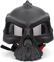 Retro Motorcycle Skull Half Helmet Open Face Motorcycle Helmet Personality Scooter Helmets Moped Helmet Adult Unisex Helmet Unique and Creative Helmets DOT/ECE Approved A,L(59-60CM)