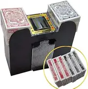 6 Deck Automatic Card Shuffler with Playing Cards Included - Battery-Operated Electric Shuffler for UNO, Blackjack, Texas Hold'em, Hand Foot Canasta, Card Games - Great for Home & Tournament Use