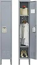 FLIXELIO Metal Lockers for Employees 66" H Tall Storage Locker with Lock Gym Locker Cabinet with 1 Doors Steel Wardrobe for Office Home School Staff Assembly Required