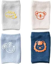 [IWOWHERO] Breathable Comfortable Baby Socks Knee Guards 4 Pairs for Crawling