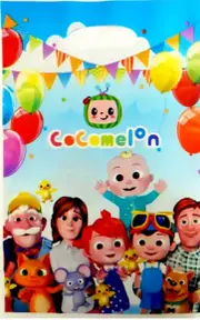 Cocomelon Theme Gift Loot Bags Plastic pack of 10