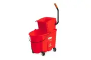 New Rubbermaid Wavebrake Mop Bucket and Wringer Side Press - Red 33.1L