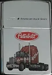 ZIPPO 1992 AMERICAN TRUCK SERIES PETERBILT CHROME LIGHTER UNFIRED IN BOX Q494