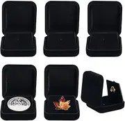 FINGERINSPIRE 6pcs Black Velvet Challenge Coin Presentation Display Box 30mm Single Lapel Badge Display Holders Square Medal Lapel Pin Storage Boxes Commemorative Coins Capsules