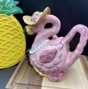FLAMINGO TEAPOT by Heather Goldminc Blue Sky Claywork, Lemonade, Iced Tea, Punch