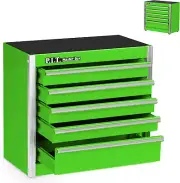 Mini Green Tool Box, Portable 5-Drawer Micro Roll Cab Steel Stackable Tool Box w