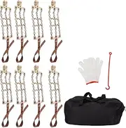 GRCFUMO 8 Packs Tire Snow Chain, Universal Anti Slip Snow Chain, Adjustable Car Snow Chain for 165mm to 265mm Tyres