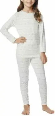 New 32 Degrees Heat Girl's Baselayer M or XL White with Gray