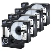 4 PK Black on White Tape For Dymo D1 40913 LabelManager 350 350D 360D 400 420P